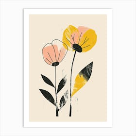 Sacramento Flower Market Boho Minimalist Style Art Print