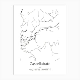 Castellabate,Italy Minimalist Map Art Print