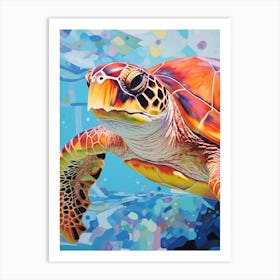 Close Up Painting Study Of Sea Turtle Art Print