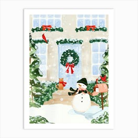 Snowman Winter Art Print