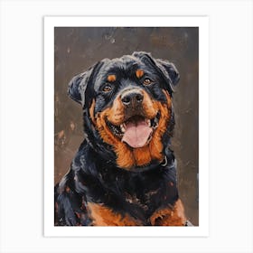 Rottweiler Acrylic Painting 5 Art Print