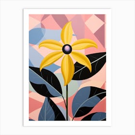 Black Eyed Susan 3 Hilma Af Klint Inspired Pastel Flower Painting Art Print