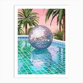 Disco Ball In A Pool, Summer Vibes 2 Art Print