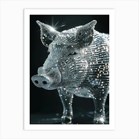 Pig In Silver Art Print