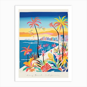 Poster Of Long Beach, California, Matisse And Rousseau Style 4 Art Print