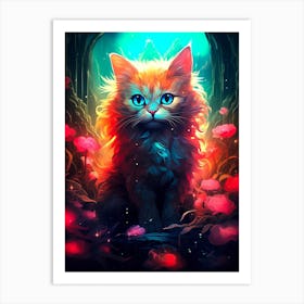 Cat In The Forest Art Print