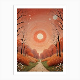 Autumn Path In The Woods Art Print