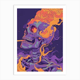 Skeleton Smoking A Cigarette 3 Art Print