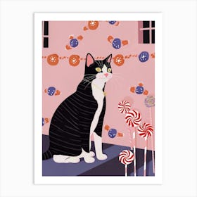 Cat And Candy 5 Art Print