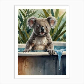 Koala In The Tub Art Print