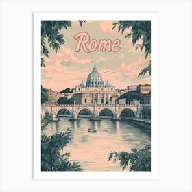 Aihrgdesign A Classic 1960s Travel Poster For Rome 1 Art Print