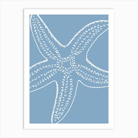 Blue And Cream Starfish Art Print