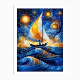 Sailboat On The Sea 1 Art Print