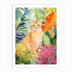 Tropical Cat Art Print