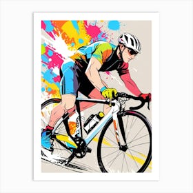 Colorful Bike Rider Art Print