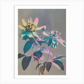 Iridescent Flower Passionflower Art Print