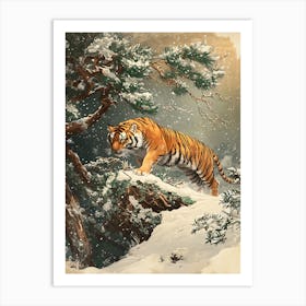 Stunning Tiger In The Snow 10 Poster