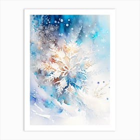 Frozen, Snowflakes, Storybook Watercolours 1 Art Print