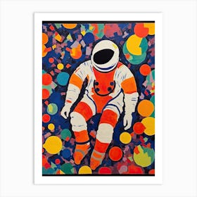 Astronaut Colourful Illustration 7 Art Print