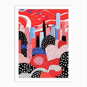 Seoul, Illustration In The Style Of Pop Art 2 Art Print