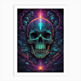 Skull And Psychedelics Art Print