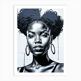 Graffiti Mural Of Beautiful Black Woman 258 Art Print