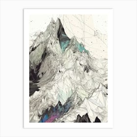 Abstract Mountain Painting Style Abstract Art Print