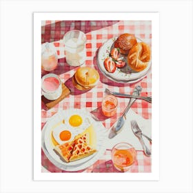 Pink Breakfast Food English Breakfast 3 Art Print