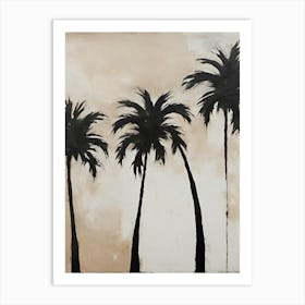 Watercolor beige palm tree art Art Print