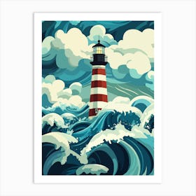 Lighthouse In The Sea Art Print