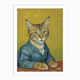 Modern Art Cat By Van Gogh Art Print