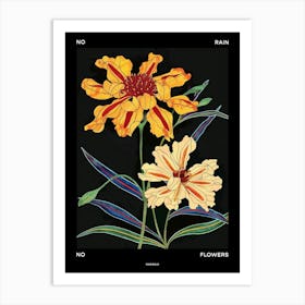 No Rain No Flowers Poster Marigold 1 Art Print