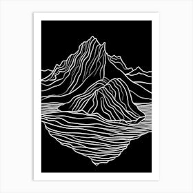 Beinn Dorain Mountain Line Drawing 5 Art Print