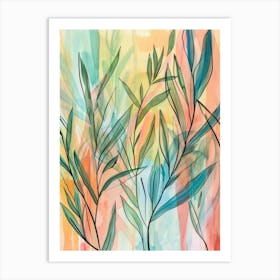 Watercolor Of Leaves Art Print