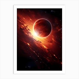 Red Planet In Space Art Print