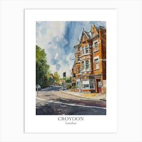 Croydon London Borough   Street Watercolour 4 Poster Art Print
