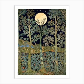 William Morris Moonlight In The Forest 19 Art Print