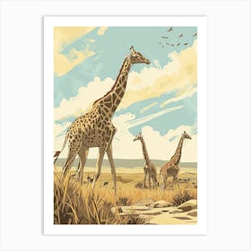 Herd Of Giraffes In The Wild 2 Art Print