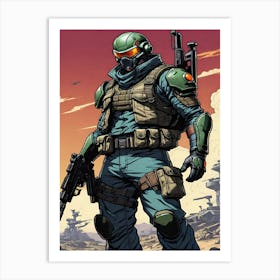 Halo Soldier Art Print