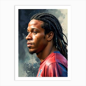 Soccer Player With Dreadlocks Art Print