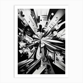 Transformation Abstract Black And White 3 Art Print