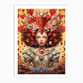 Alice In Wonderland The Queen Of Hearts Kitsch 4 Art Print