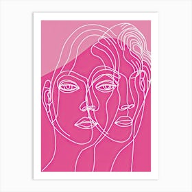 Line Art Intricate Simplicity In Pink 8 Art Print