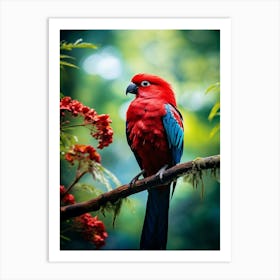 Ruby Rainforest: Crimson Rosella Wall Print Art Print