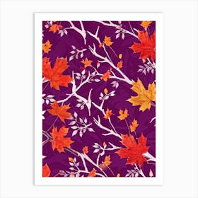 Abstract Autumnal Wallpaper Featuring A Vivid Top View Of An Oak And A Maple Tree Their Branches Ab (1) 2 Art Print