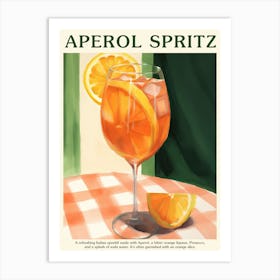 Aperol Spritz Cocktail Poster Kitchen Art Green Art Print