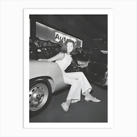 Actress Diana Rigg Of The Avengers Poses On A Lotus Elan At The Show Vintage Art Print