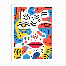 Lines & Shape Face Art Print