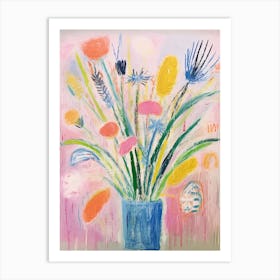 Flower Painting Fauvist Style Fountain Grass 1 Art Print