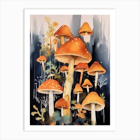 Mushroom Watercolour 2 Art Print